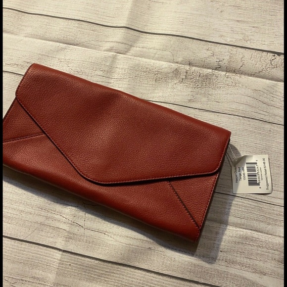 Vera Bradley Handbags - Vera Bradley NWT - Harper Clutch - Tango Red - Leather